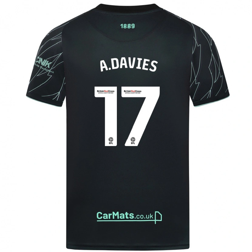 Danxen Women Adam Davies #17 Black Green Away Jersey 2024/25 T-Shirt