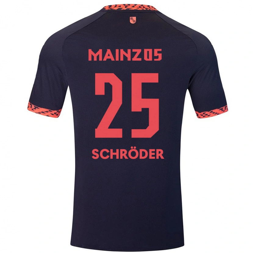 Danxen Women Maxim Schröder #25 Blue Coral Red Away Jersey 2024/25 T-Shirt