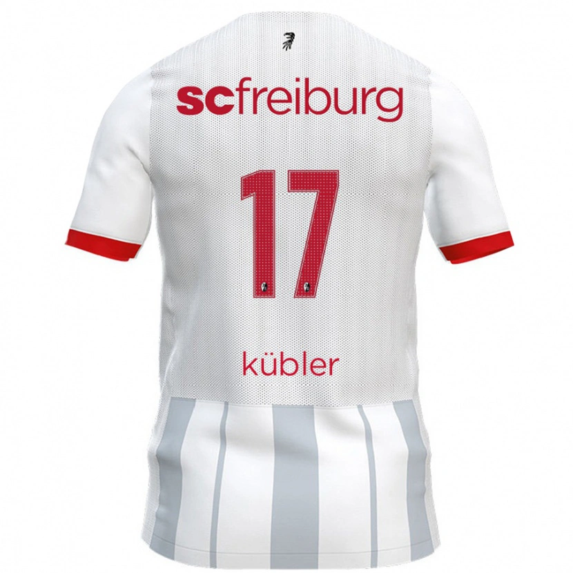 Danxen Women Lukas Kübler #17 White Grey Away Jersey 2024/25 T-Shirt