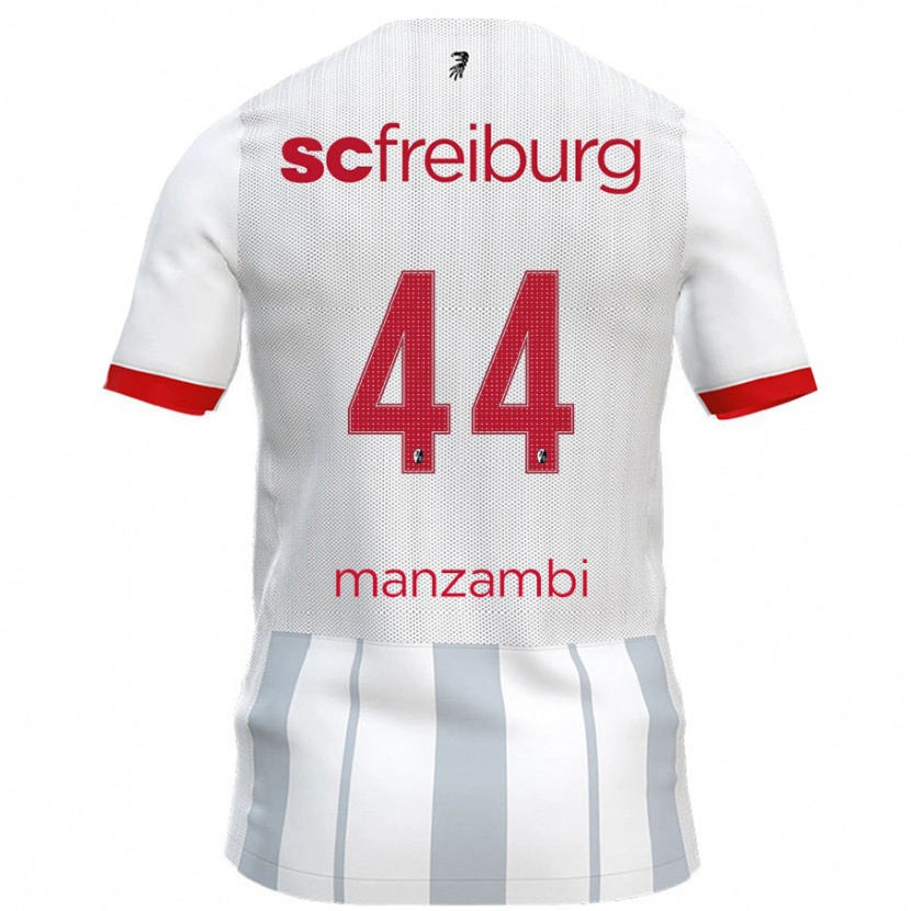 Danxen Women Johan Manzambi #44 White Grey Away Jersey 2024/25 T-Shirt