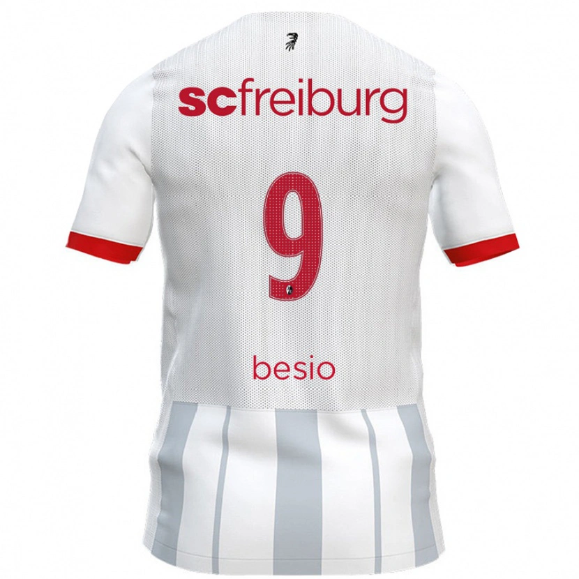 Danxen Women Alessio Besio #9 White Grey Away Jersey 2024/25 T-Shirt