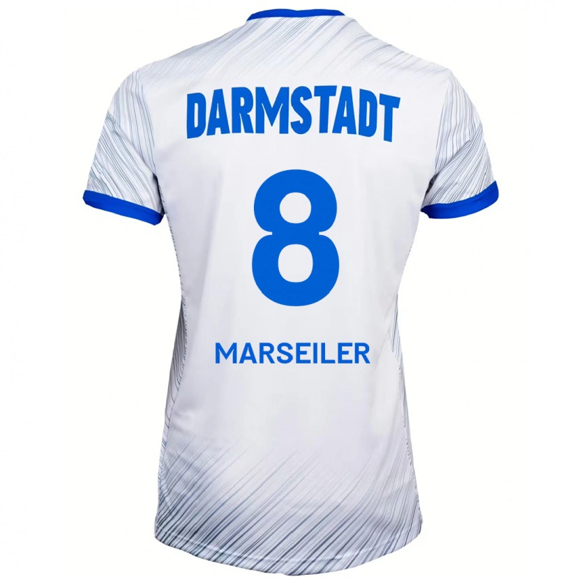 Danxen Women Luca Marseiler #8 White Blue Away Jersey 2024/25 T-Shirt