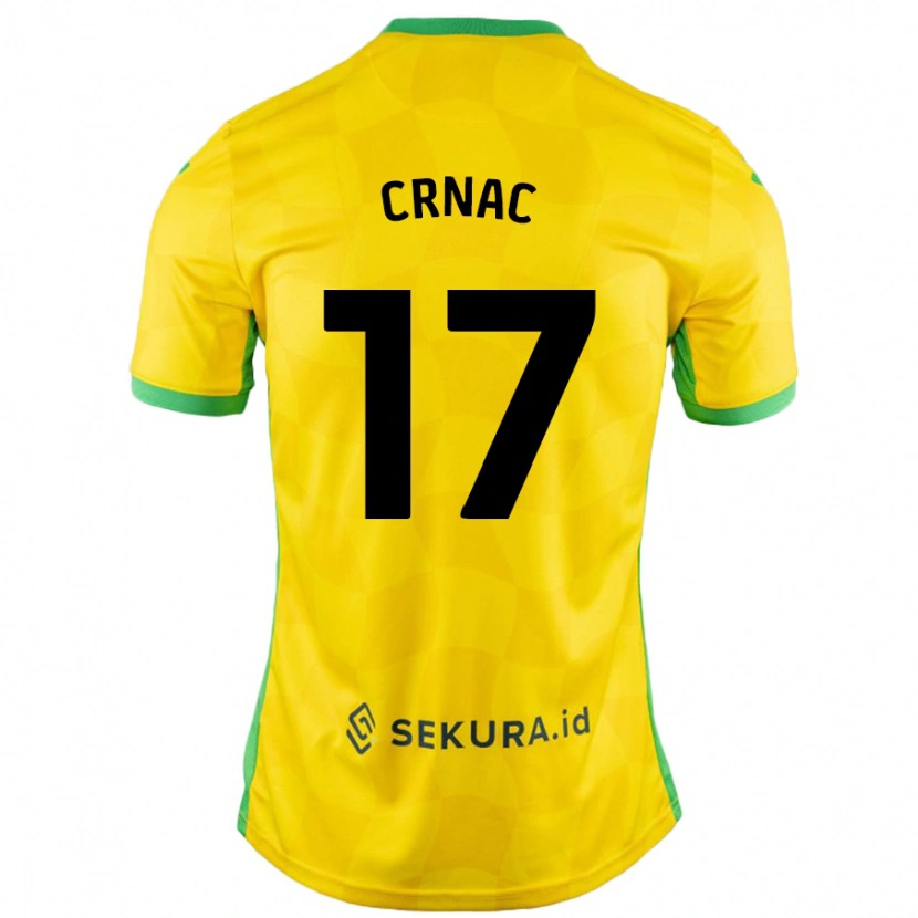 Danxen Kid Ante Crnac #17 Yellow Green Home Jersey 2024/25 T-Shirt