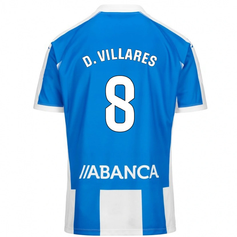Danxen Kid Diego Villares #8 Blue White Home Jersey 2024/25 T-Shirt