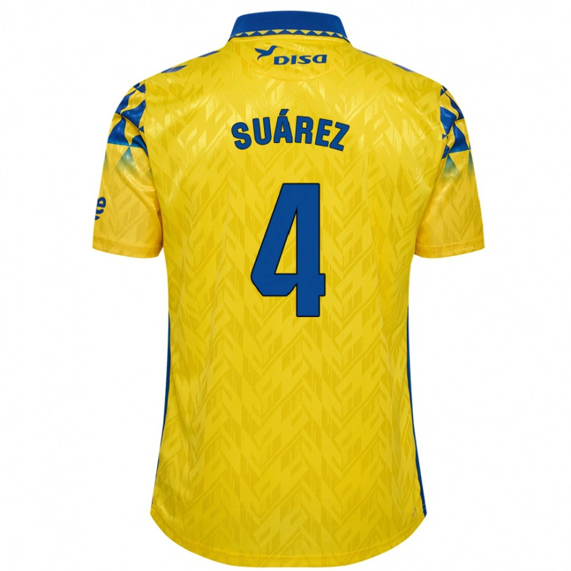 Danxen Kid Alex Suárez #4 Yellow Blue Home Jersey 2024/25 T-Shirt