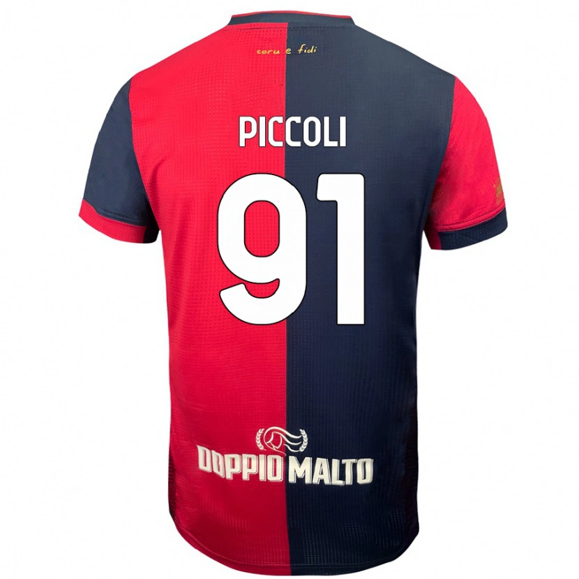 Danxen Kid Roberto Piccoli #91 Red Darker Blue Home Jersey 2024/25 T-Shirt