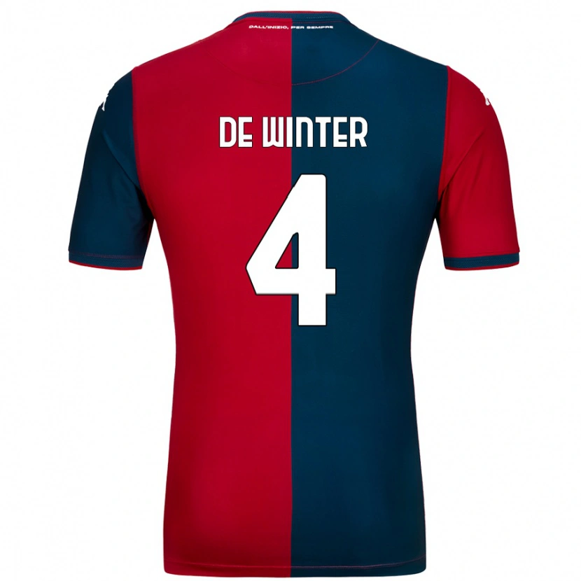 Danxen Kid Koni De Winter #4 Red Dark Blue Home Jersey 2024/25 T-Shirt