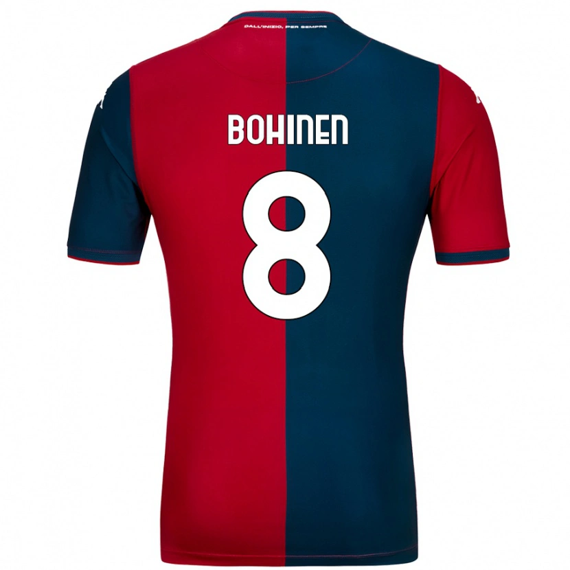 Danxen Kid Emil Bohinen #8 Red Dark Blue Home Jersey 2024/25 T-Shirt