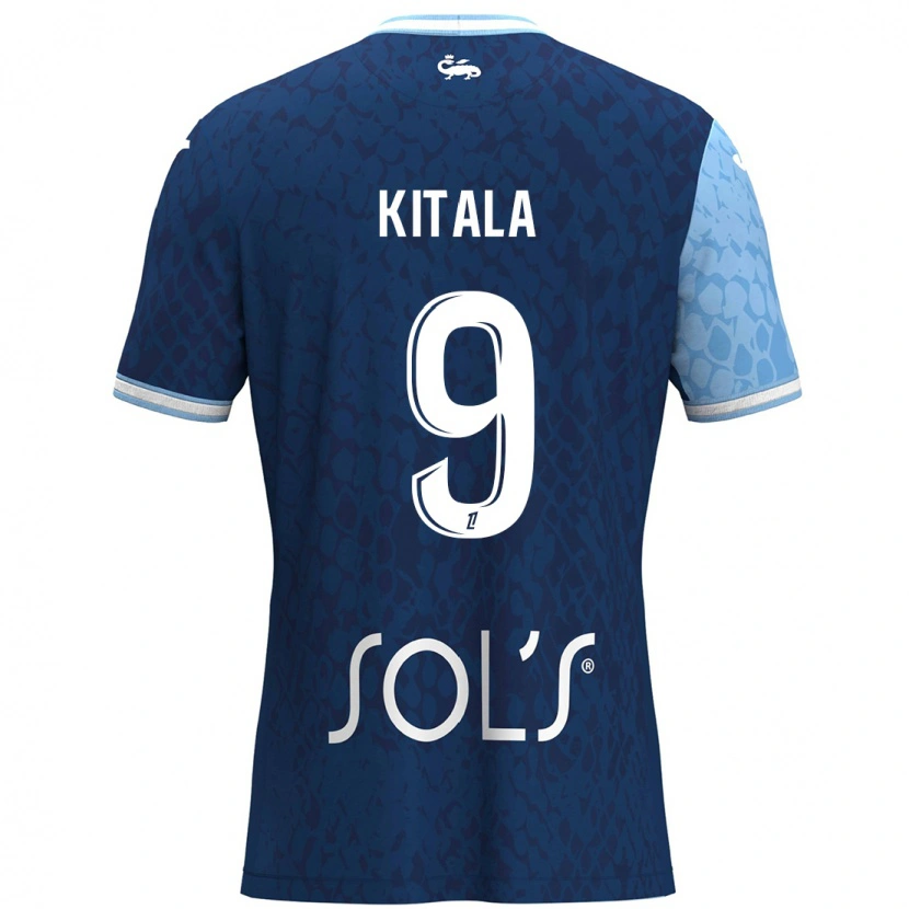 Danxen Kid Yann Kitala #9 Sky Blue Dark Blue Home Jersey 2024/25 T-Shirt
