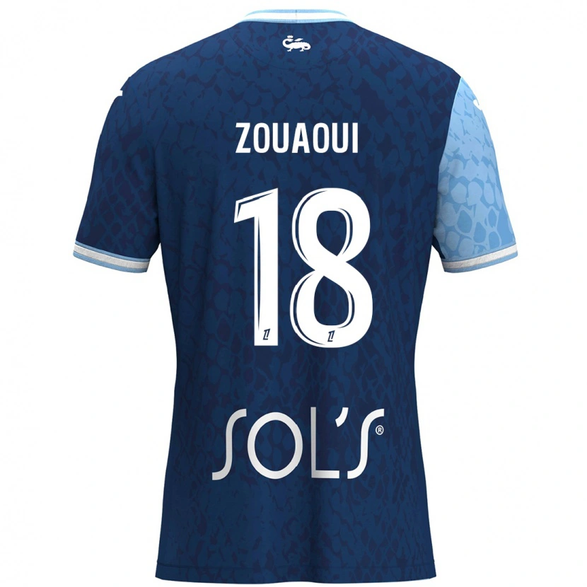Danxen Kid Yanis Zouaoui #18 Sky Blue Dark Blue Home Jersey 2024/25 T-Shirt
