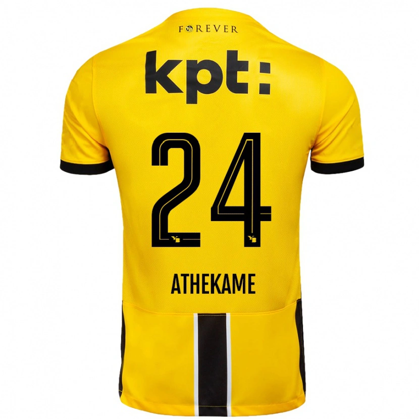 Danxen Kid Zachary Athekame #24 Yellow Black Home Jersey 2024/25 T-Shirt