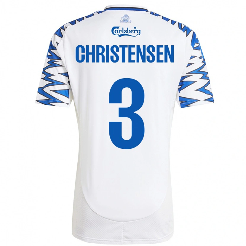 Danxen Kid Sebastian Christensen #3 White Sky Blue Home Jersey 2024/25 T-Shirt