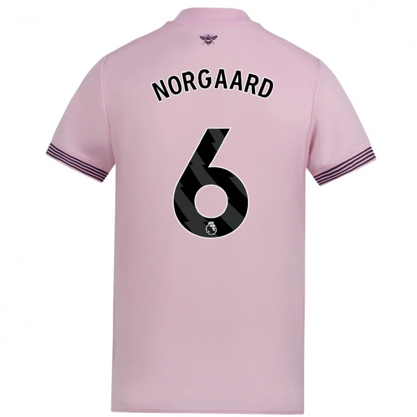 Danxen Kid Christian Nørgaard #6 Pink Away Jersey 2024/25 T-Shirt