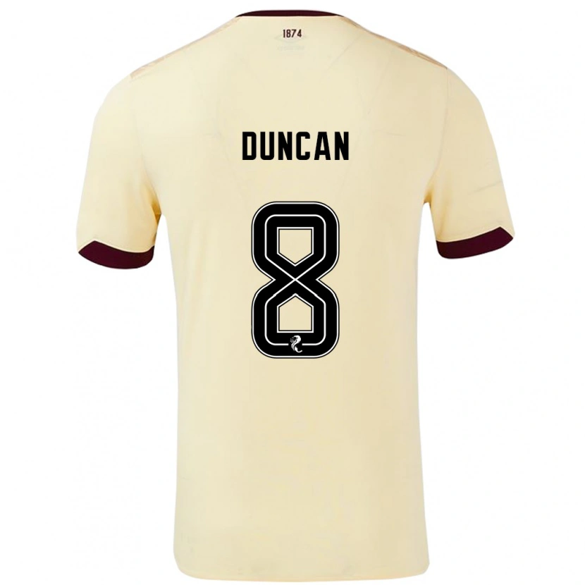 Danxen Kid Ryan Duncan #8 Cream Burgundy Away Jersey 2024/25 T-Shirt