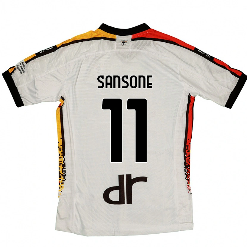Danxen Kid Nicola Sansone #11 White Black Away Jersey 2024/25 T-Shirt