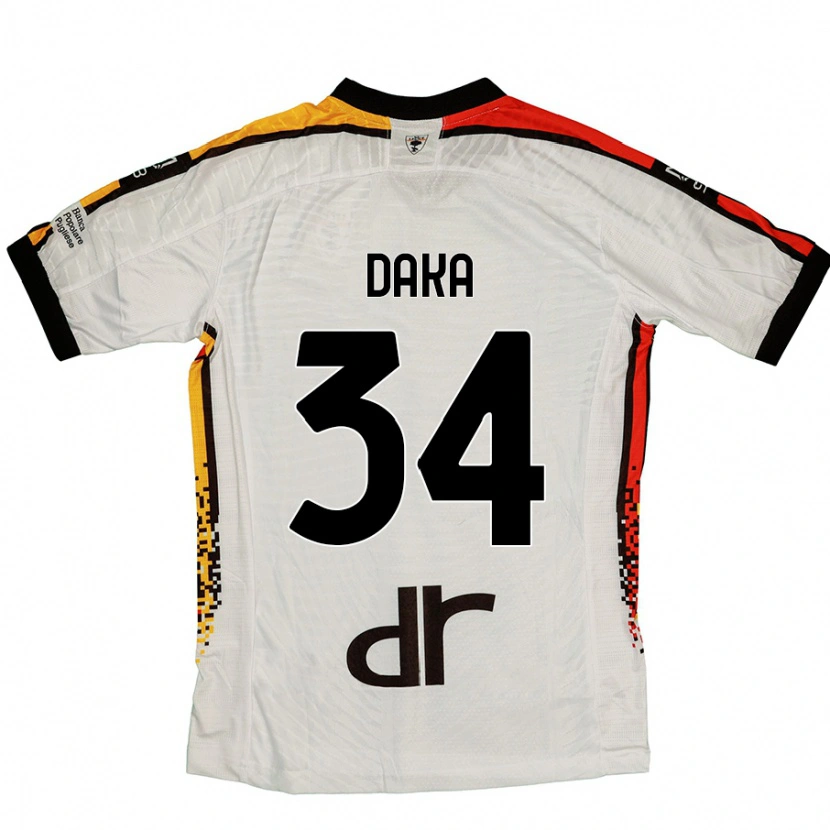 Danxen Kid Dario Daka #34 White Black Away Jersey 2024/25 T-Shirt