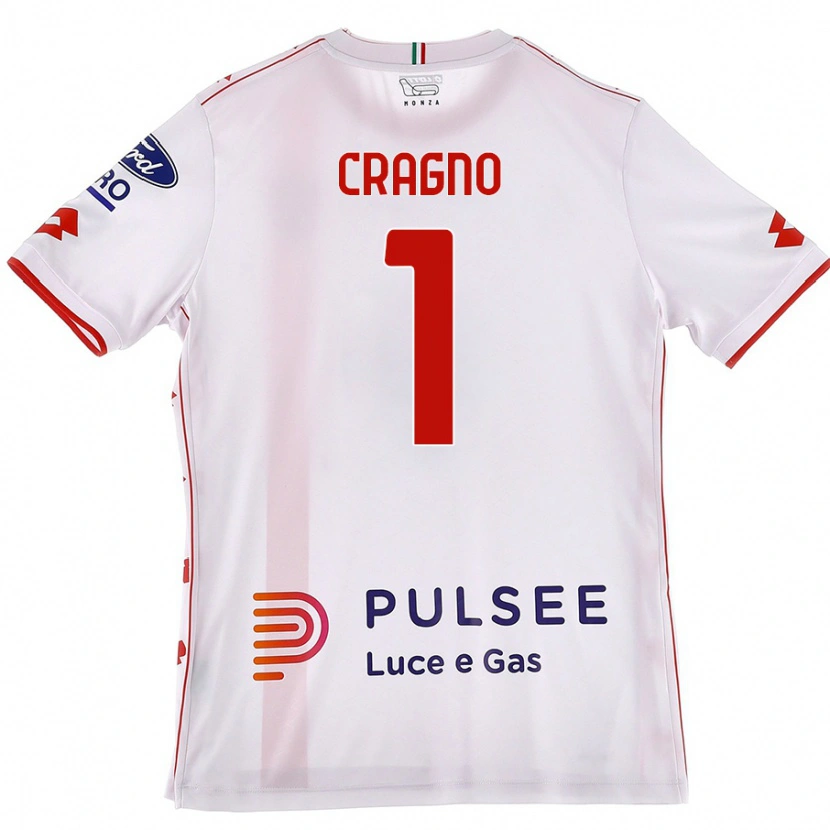 Danxen Kid Alessio Cragno #1 White Red Away Jersey 2024/25 T-Shirt