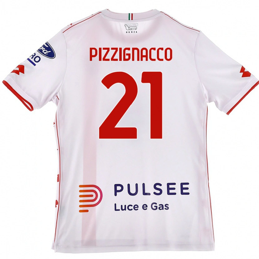 Danxen Kid Semuel Pizzignacco #21 White Red Away Jersey 2024/25 T-Shirt