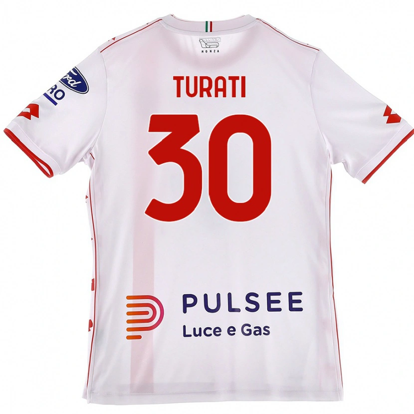 Danxen Kid Stefano Turati #30 White Red Away Jersey 2024/25 T-Shirt