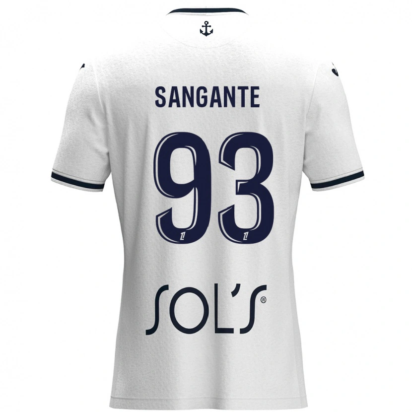 Danxen Kid Arouna Sangante #93 White Dark Blue Away Jersey 2024/25 T-Shirt