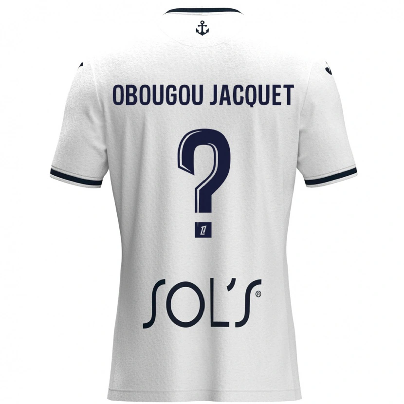 Danxen Kid Noam Obougou Jacquet #0 White Dark Blue Away Jersey 2024/25 T-Shirt