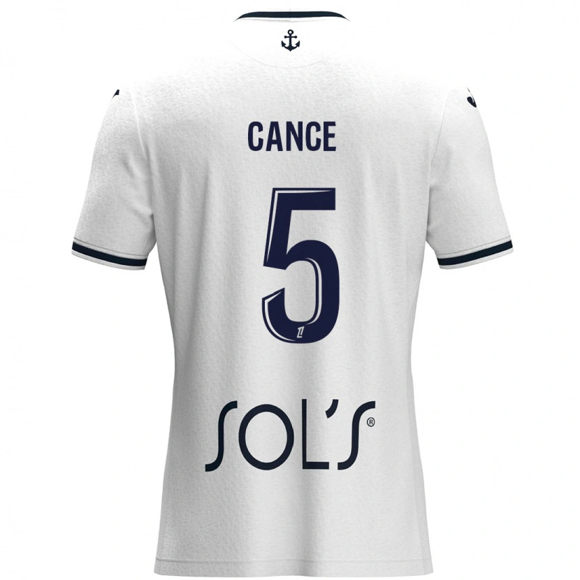 Danxen Kid Laurie Cance #5 White Dark Blue Away Jersey 2024/25 T-Shirt