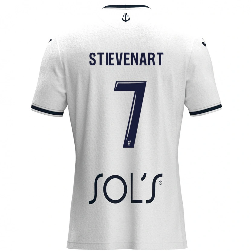 Danxen Kid Zoé Stievenart #7 White Dark Blue Away Jersey 2024/25 T-Shirt