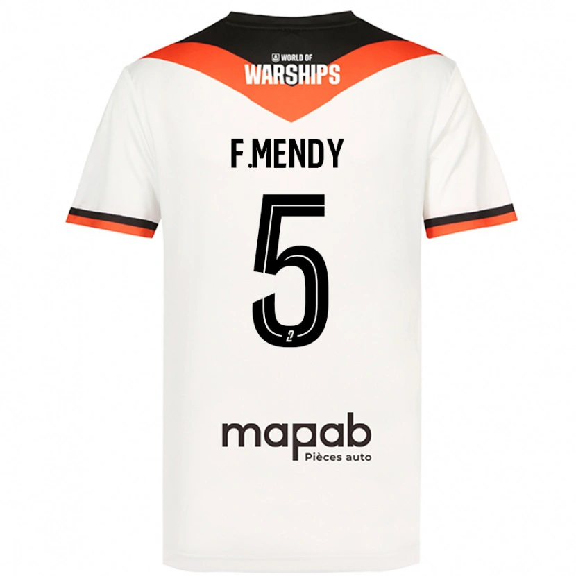 Danxen Kid Formose Mendy #5 White Away Jersey 2024/25 T-Shirt