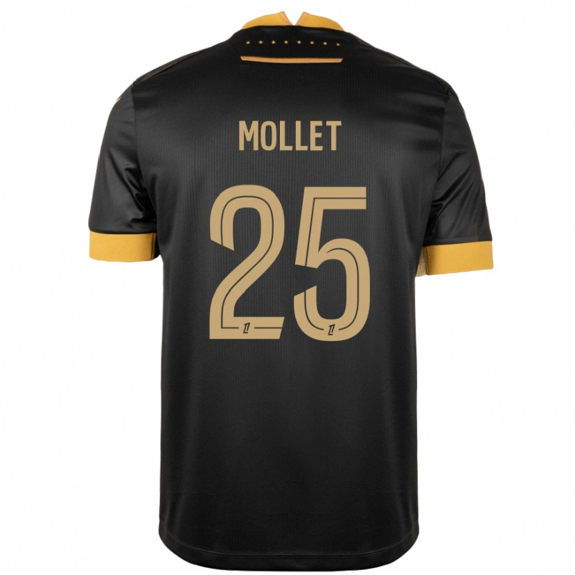 Danxen Kid Florent Mollet #25 Black Brown Away Jersey 2024/25 T-Shirt