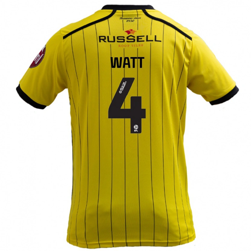 Danxen Men Elliot Watt #4 Yellow Home Jersey 2024/25 T-Shirt