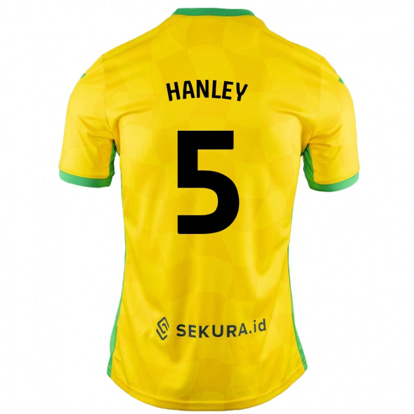 Danxen Men Grant Hanley #5 Yellow Green Home Jersey 2024/25 T-Shirt