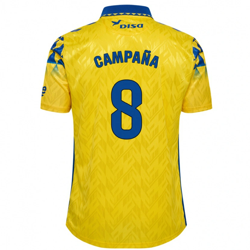 Danxen Men José Campaña #8 Yellow Blue Home Jersey 2024/25 T-Shirt