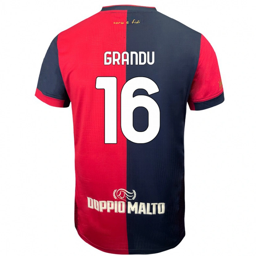 Danxen Men Nicola Grandu #16 Red Darker Blue Home Jersey 2024/25 T-Shirt