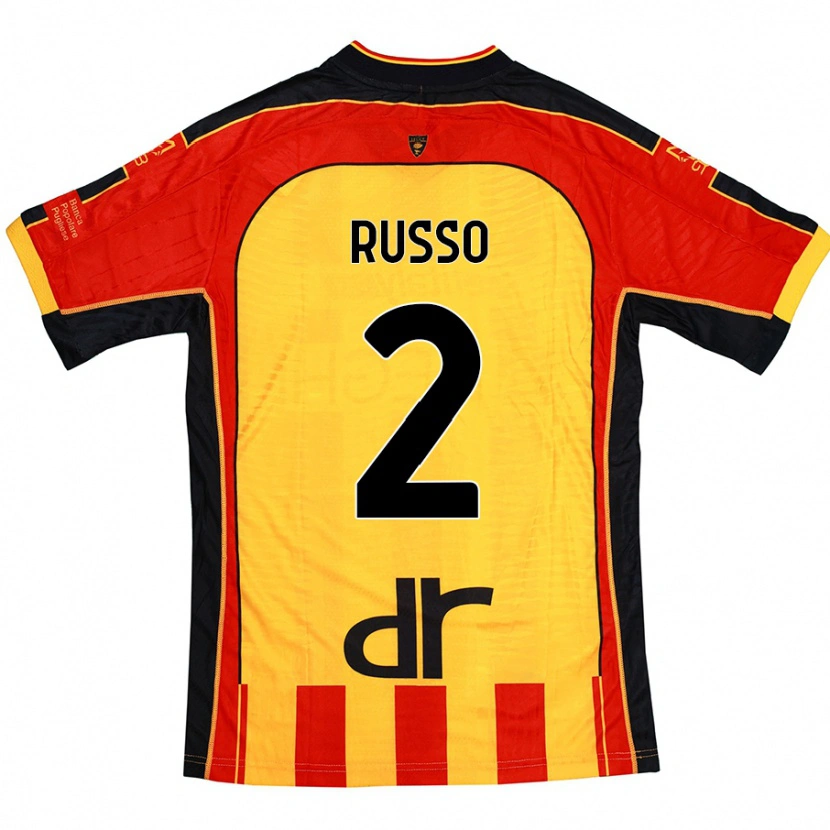 Danxen Men Luca Russo #2 Yellow Red Home Jersey 2024/25 T-Shirt