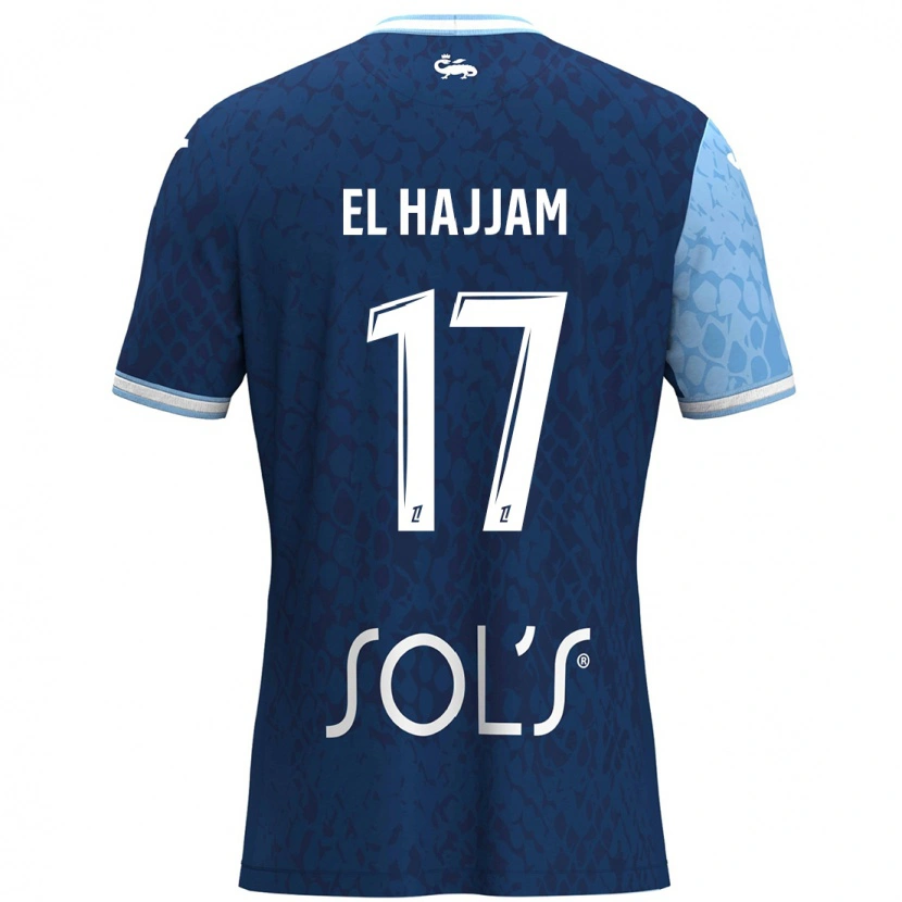 Danxen Men Oualid El Hajjam #17 Sky Blue Dark Blue Home Jersey 2024/25 T-Shirt