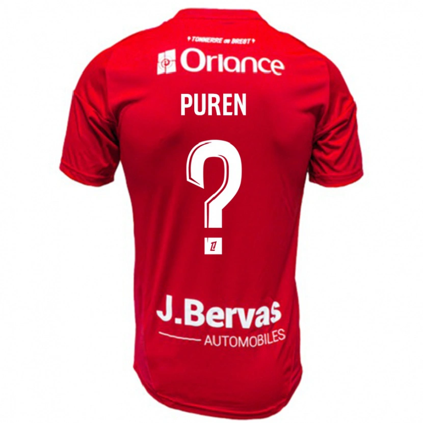 Danxen Men Matthieu Puren #0 Red White Home Jersey 2024/25 T-Shirt