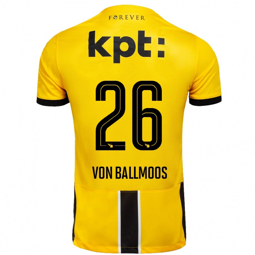 Danxen Men David Von Ballmoos #26 Yellow Black Home Jersey 2024/25 T-Shirt
