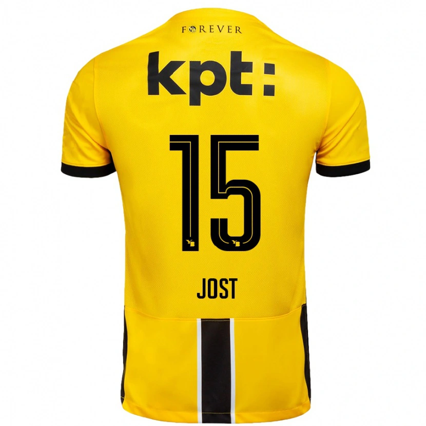 Danxen Men Tristan Jost #15 Yellow Black Home Jersey 2024/25 T-Shirt