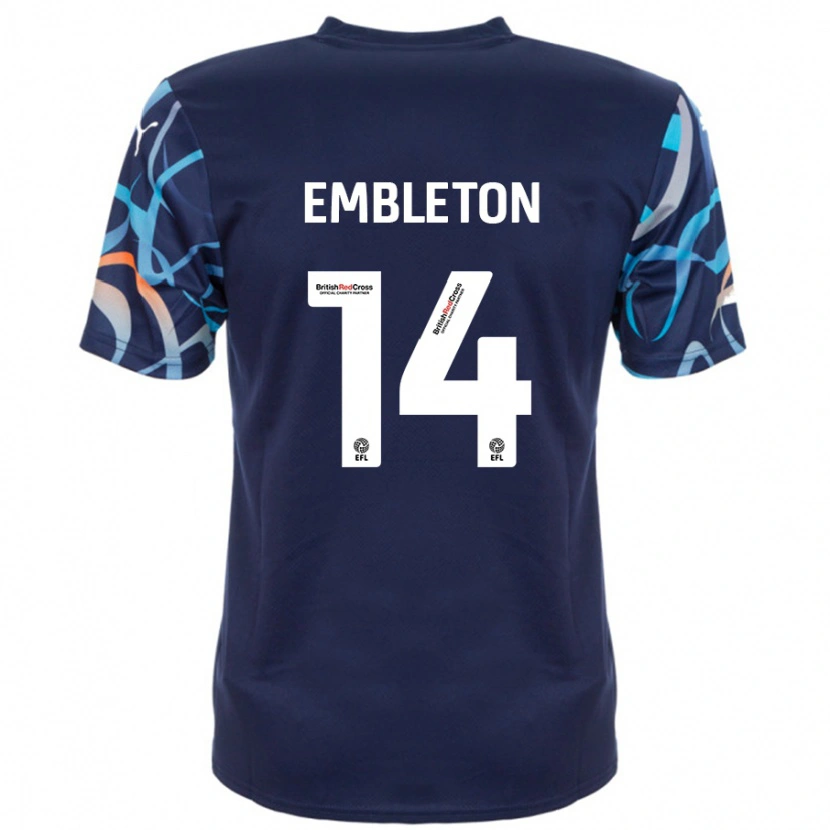 Danxen Men Elliot Embleton #14 Navy Blue Away Jersey 2024/25 T-Shirt