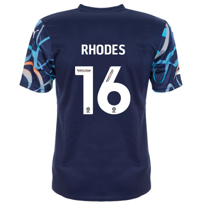 Danxen Men Jordan Rhodes #16 Navy Blue Away Jersey 2024/25 T-Shirt