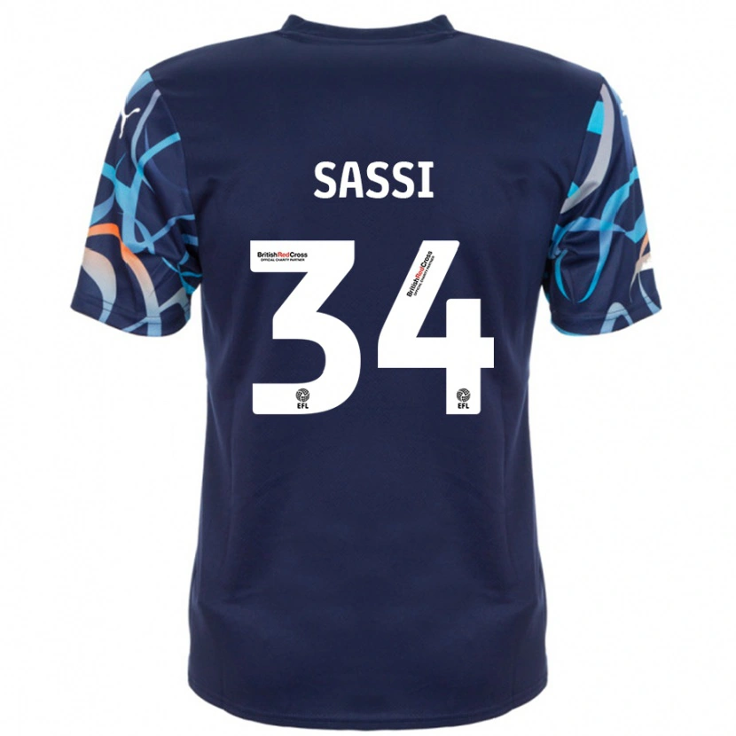 Danxen Men Dan Sassi #34 Navy Blue Away Jersey 2024/25 T-Shirt