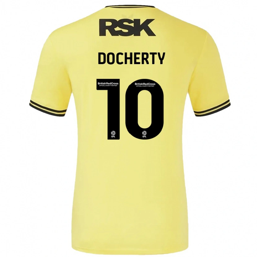Danxen Men Greg Docherty #10 Yellow Black Away Jersey 2024/25 T-Shirt