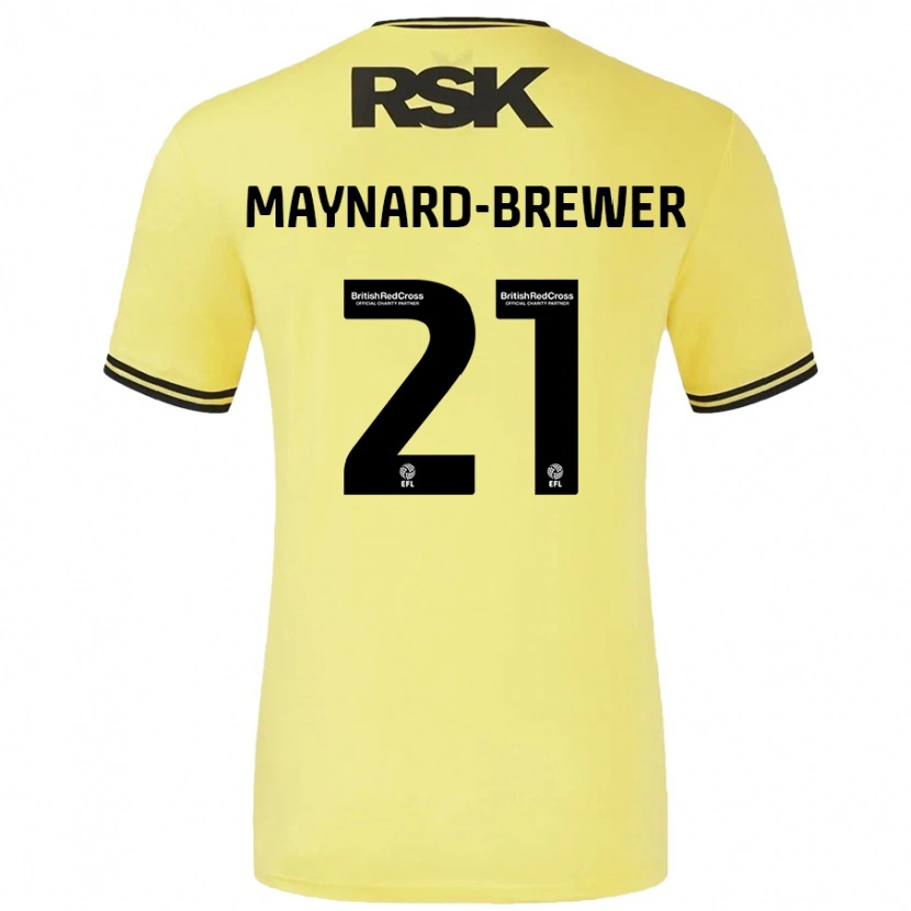 Danxen Men Ashley Maynard-Brewer #21 Yellow Black Away Jersey 2024/25 T-Shirt
