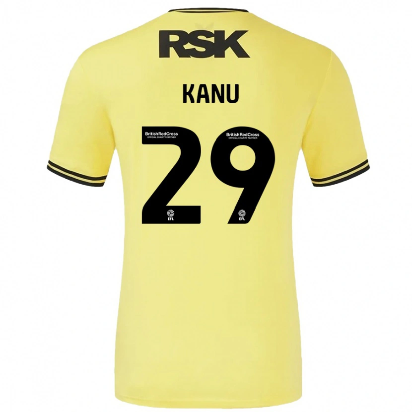 Danxen Men Daniel Kanu #29 Yellow Black Away Jersey 2024/25 T-Shirt
