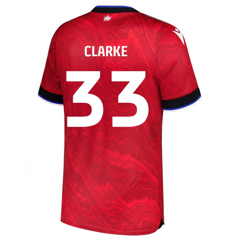 Danxen Men John Clarke #33 Red Black Away Jersey 2024/25 T-Shirt