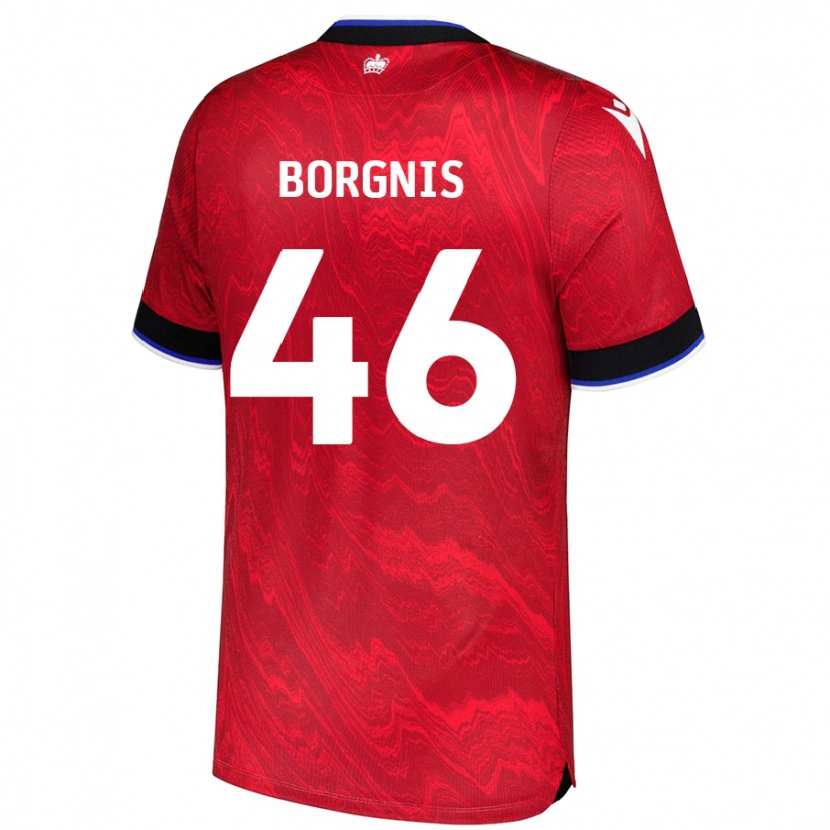 Danxen Men Jacob Borgnis #46 Red Black Away Jersey 2024/25 T-Shirt