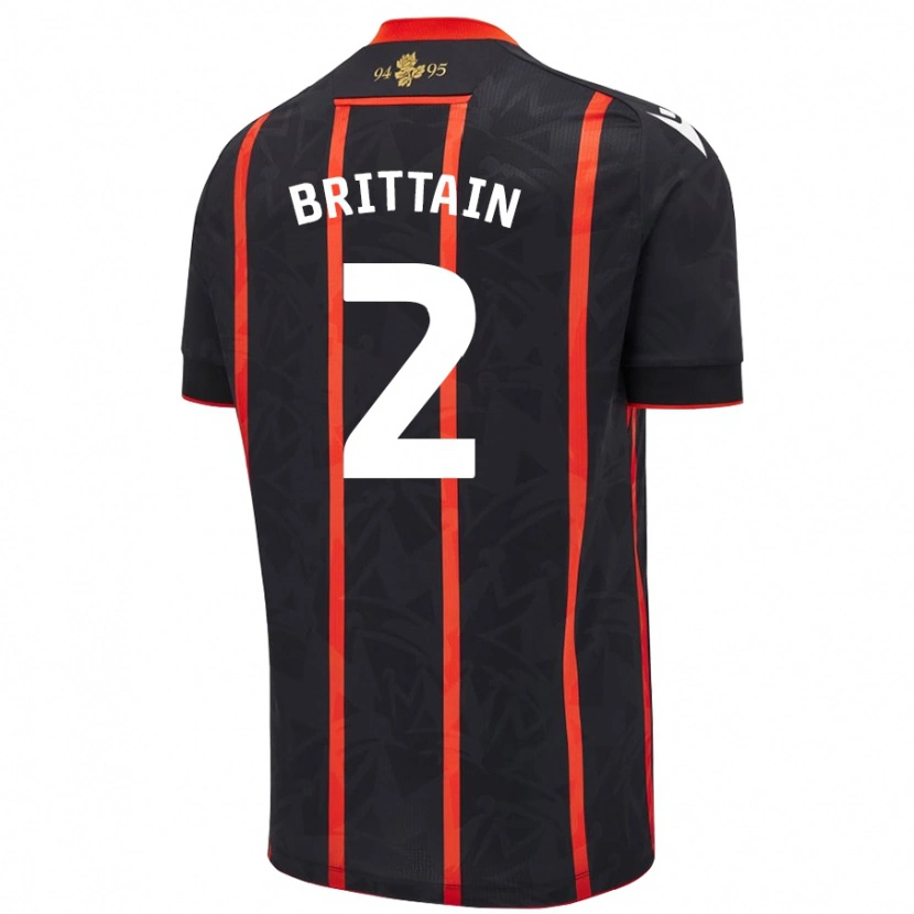 Danxen Men Callum Brittain #2 Black Red Away Jersey 2024/25 T-Shirt