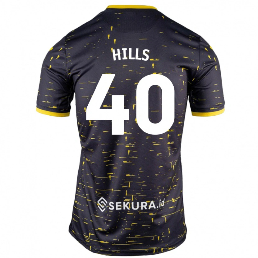Danxen Men Brad Hills #40 Black Yellow Away Jersey 2024/25 T-Shirt