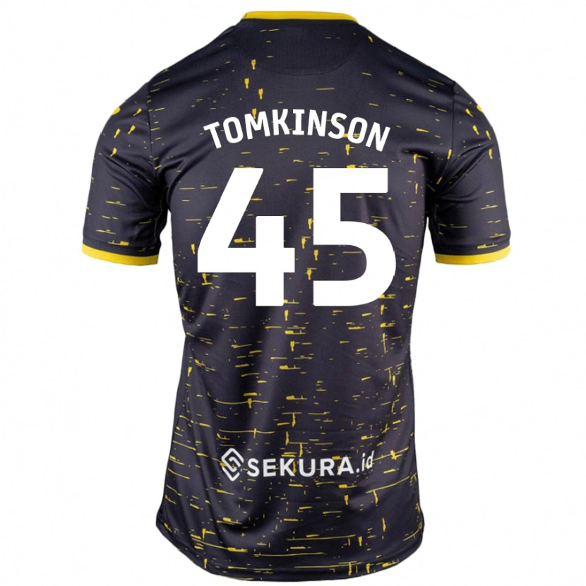 Danxen Men Jonathan Tomkinson #45 Black Yellow Away Jersey 2024/25 T-Shirt