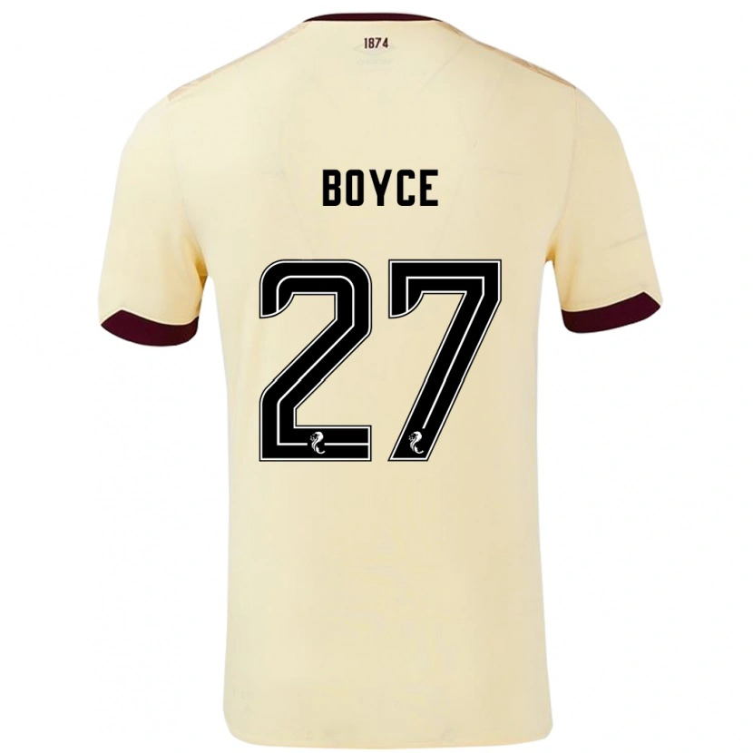 Danxen Men Liam Boyce #27 Cream Burgundy Away Jersey 2024/25 T-Shirt